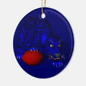 Blauw panter keramisch ornament (Links)