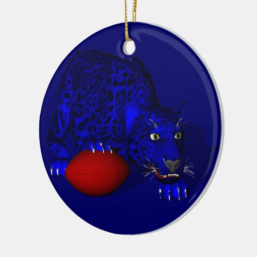 Blauw panter keramisch ornament (Links)