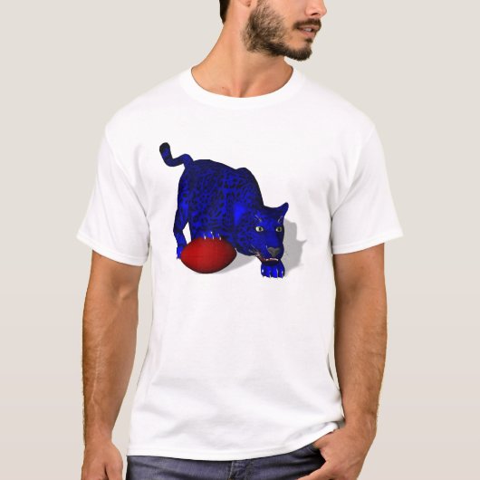 Blauw panter t-shirt (Voorkant)