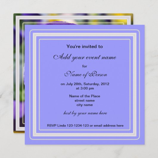 blauw pantserblad alle feestdagen kaart (Voorkant / Achterkant)