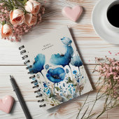 Blauw Papaver Floral Monogram Planner