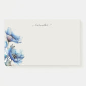 Blauw Papaver Floral Monogram Post-it® Notes (Voorkant)