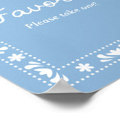 Blauw Papel Picado geeft de voorkeur aan teken Poster (Hoek)