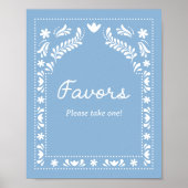 Blauw Papel Picado geeft de voorkeur aan teken Poster (Voorkant)