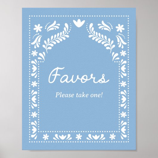 Blauw Papel Picado geeft de voorkeur aan teken Poster (Voorkant)