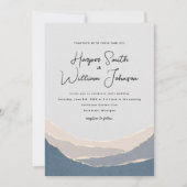 blauw papier bergt huwelijksuitnodiging kaart (Voorkant)