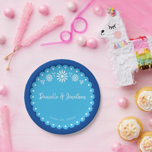 Blauw papier picador papier Bord (Feest)