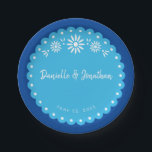 Blauw papier picador papier Bord<br><div class="desc">Blauw mexicaans papel picado party</div>