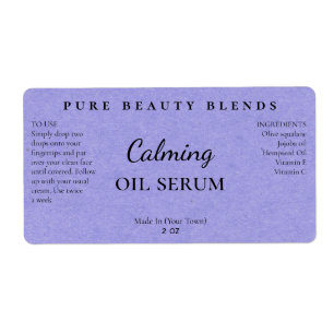 Blauw papier Textuur olie Serumlabels Etiket