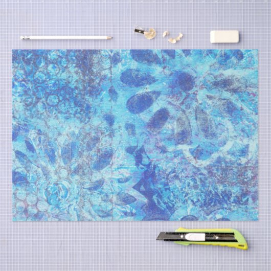 Blauw papier voor bloemenpapier (Craft)
