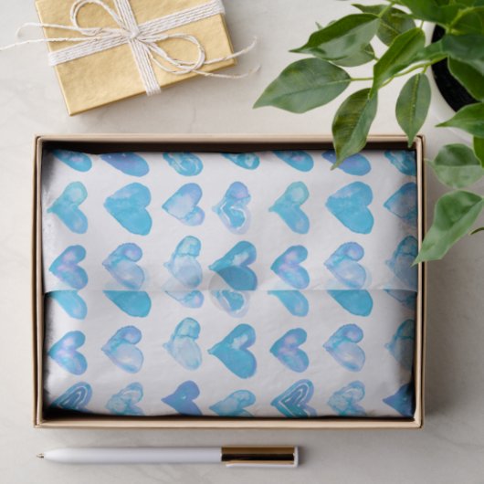 Blauw papier voor harten (Geschenk)
