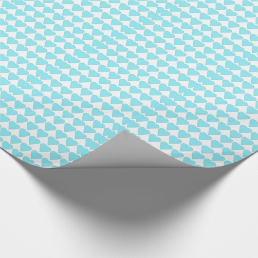 Blauw papier voor het inpakken van harten (Hoek)