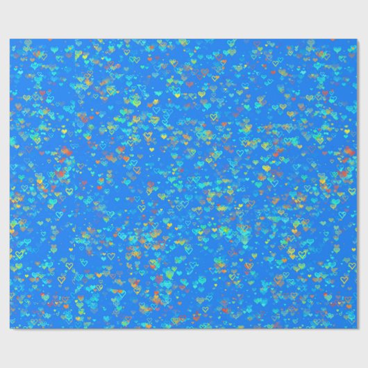 Blauw papier voor het ompakken van harten (Vlak)