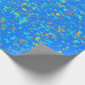 Blauw papier voor het ompakken van harten (Hoek)