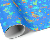 Blauw papier voor het ompakken van harten (Rol Hoek)