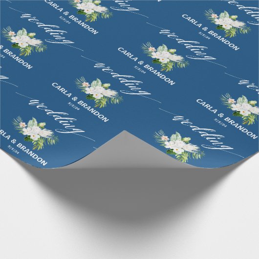 Blauw-papier voor het wikkelen van Floral Cadeaupapier (Hoek)