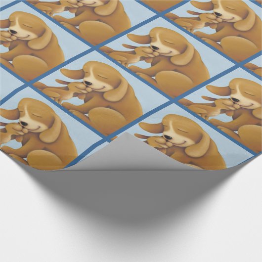 Blauw papier voor puppy's (Hoek)