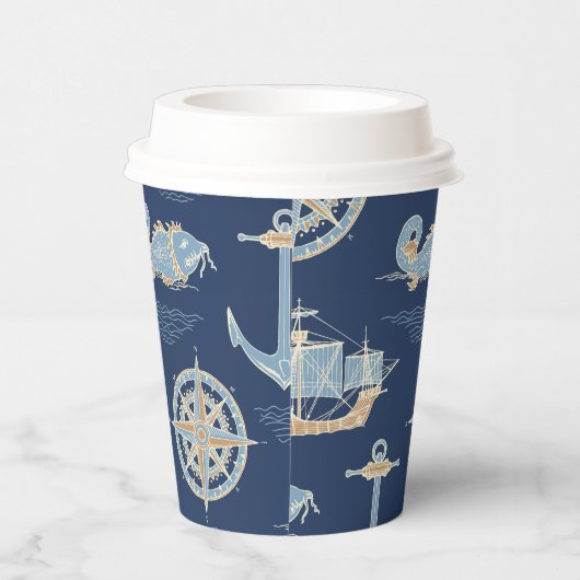 Blauw  papieren bekers (Rechts)