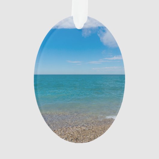 Blauw paradijs op het Michiganmeer Ornament (achterkant)