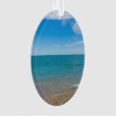 Blauw paradijs op het Michiganmeer Ornament (voorkant)