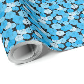 Blauw paraplu Patroon 01 Black BG Cadeaupapier (Rol Hoek)