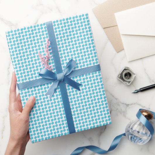 Blauw parelpatroon cadeaupapier (Geschenken)