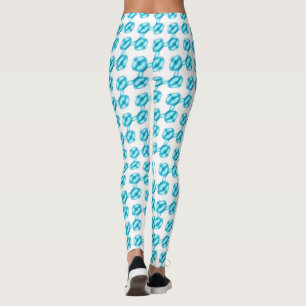 Blauw parelpatroon leggings