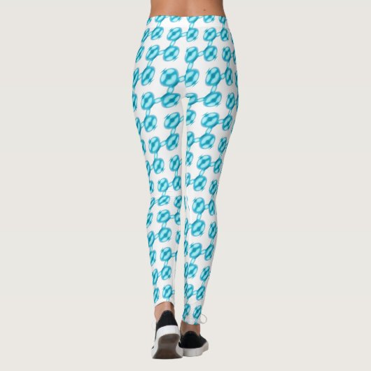 Blauw parelpatroon leggings (Achterkant)