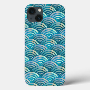 Blauw parelvisschaalpatroon Case-Mate iPhone case