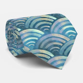 Blauw parelvisschaalpatroon stropdas (Opgerold)