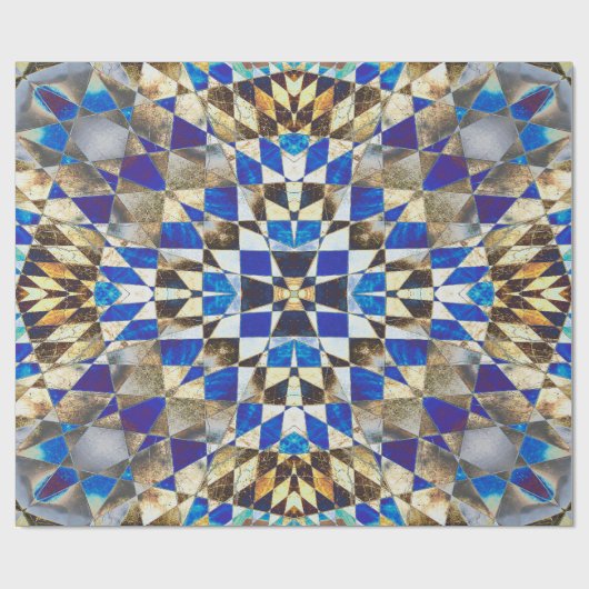 blauw parket cadeaupapier (Vlak)