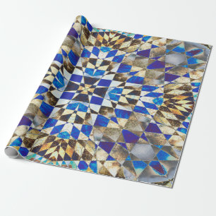 blauw parket cadeaupapier