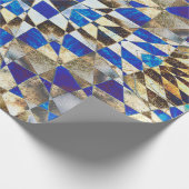 blauw parket cadeaupapier (Hoek)