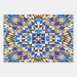 blauw parket inpakpapier vel