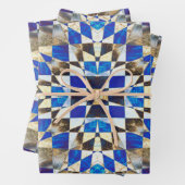 blauw parket inpakpapier vel (In situ)