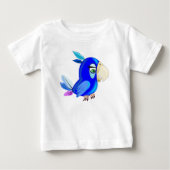 Blauw Parrot Funny Baby T-shirt (Voorkant)