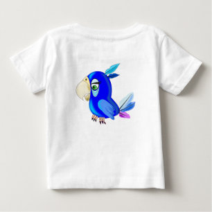 Blauw Parrot Funny Baby T-shirt