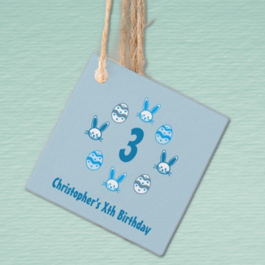 Blauw Pasen 3e Verjaardag Bedankjes Labels