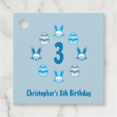 Blauw Pasen 3e Verjaardag Bedankjes Labels (Voorkant)