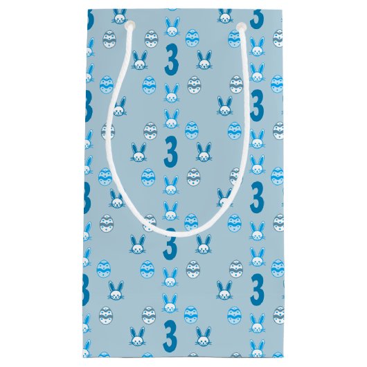 Blauw Pasen 3e Verjaardag Klein Cadeauzakje (Voorkant)