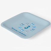 Blauw Pasen 3e Verjaardag Papieren Bordje (Gebogen)