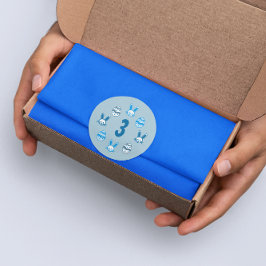 Blauw Pasen 3e Verjaardag Ronde Sticker