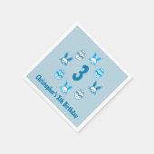 Blauw Pasen 3e Verjaardag Servet (Hoek)