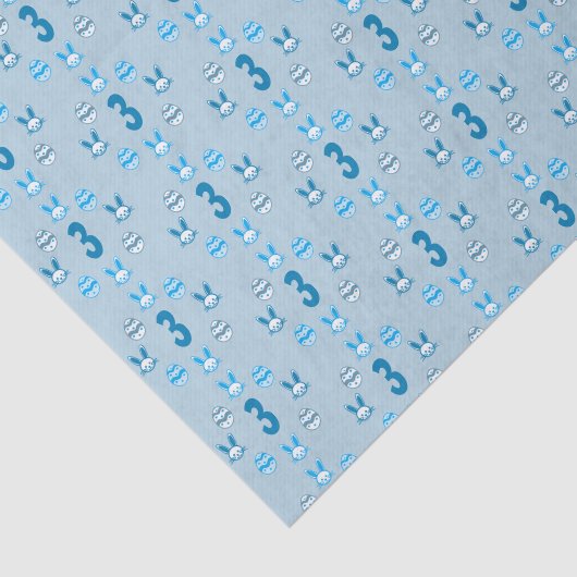 Blauw Pasen 3e Verjaardag Tissuepapier (Detail)