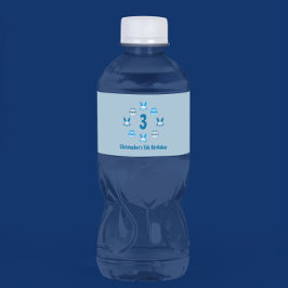 Blauw Pasen 3e Verjaardag Waterfles Etiket