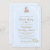 Blauw Pasen Goed Ei Lid Certificaat Kaart (Voorkant / Achterkant)