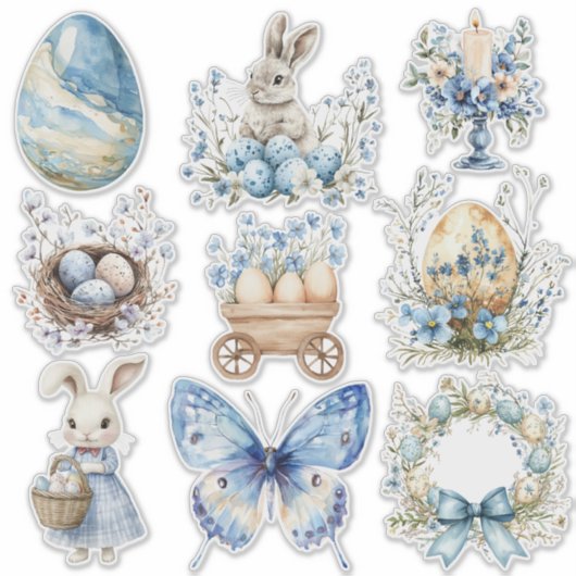 Blauw Pasen Set 2 Sticker (Voorkant)