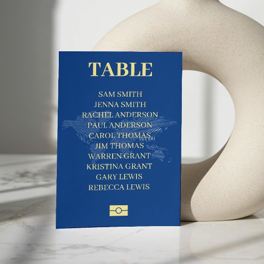 Blauw Paspoort Bestemming Bruiloft Zitkaarten Kaart