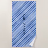 Blauw passie Diagonaal gestreept, speciaal aangepa Strandlaken (Voorkant)