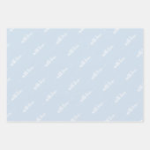 Blauw pasta met liefdespapierbladen inpakpapier vel (Voorkant 2)